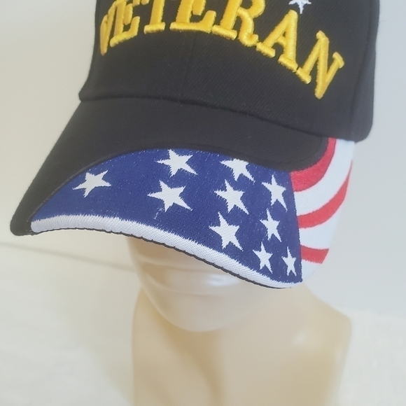 U.S. Veteran American Flag Stars And Stripes Baseball Hat Cap NWOT - Picture 6 of 14